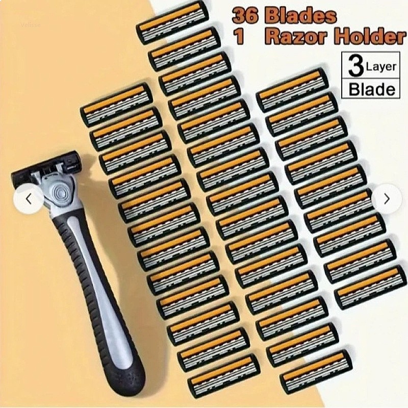Men'S Grooming Set Gift - Barbeador Manual Premium de 3 Camadas