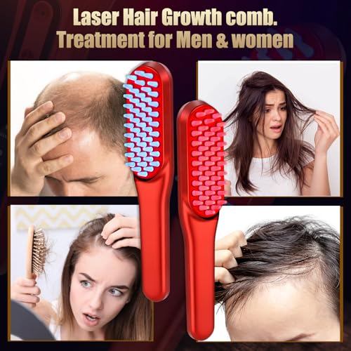 Men'S Grooming Brush - Escova a Laser para Crescimento Capilar,