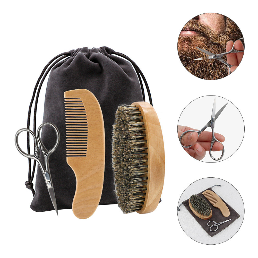 Men'S Grooming Brush - Conjunto de Estilização de Barba para